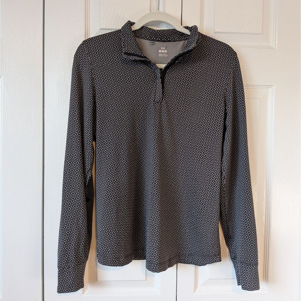 Under Armour Top Golf Geometric Quarter Zip Pullover Medium Long Sleeve Active